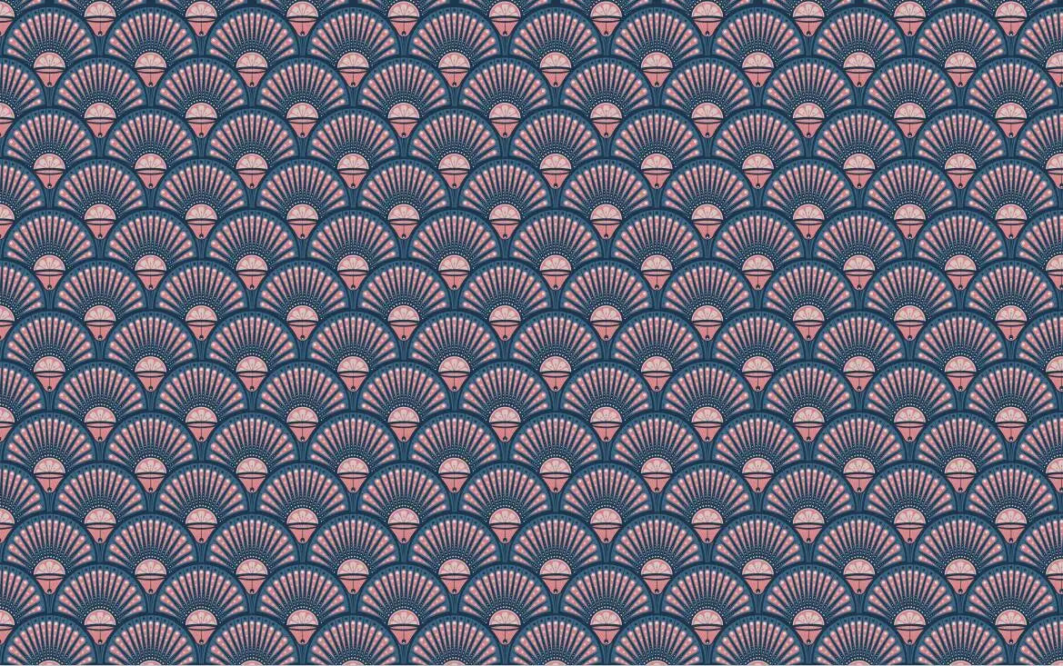 Custom Papel De Parede 3D Retro coral pink fan-shaped shell background wall wallpaper bedroom sofa background hotel wall papers