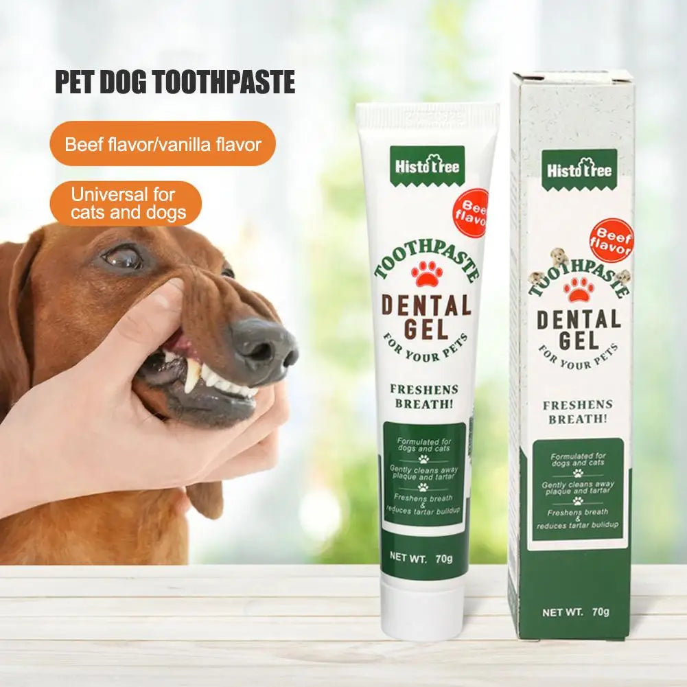 Pet Dog Toothpaste Cleaning Supplies Vanilla Beef Flavor Toothpaste Pet Dog Refreshing Cat Flavor P4E0 - Daisan Mart