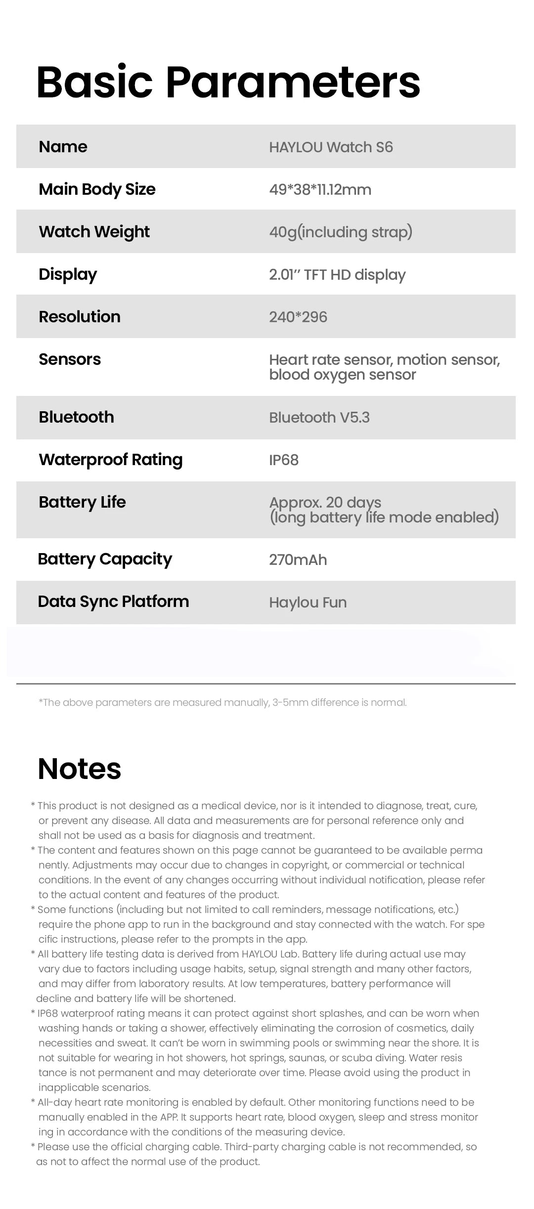 ### Đồng Hồ Thông Minh HAYLOU S6 - Gọi, Chống Nước, Thể Thao