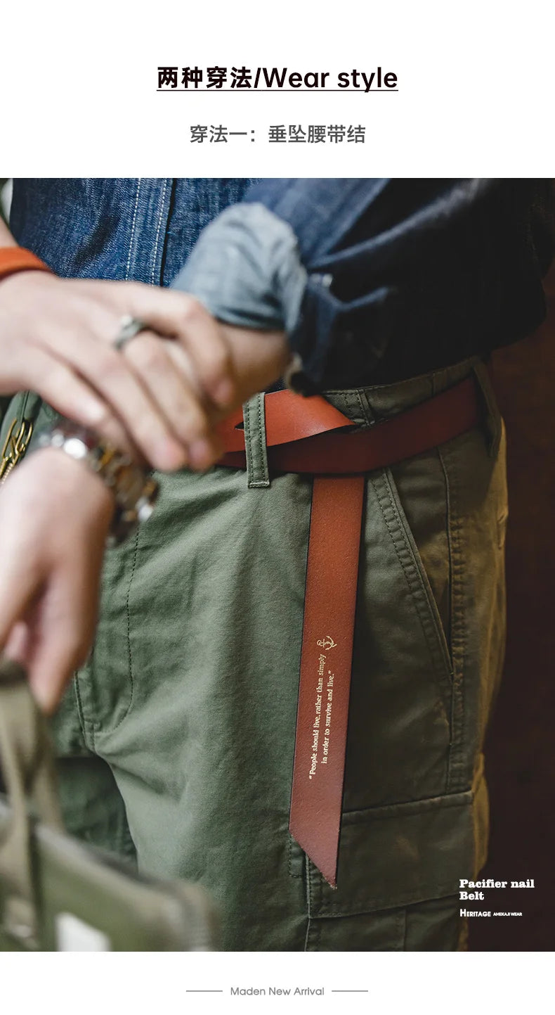 Thắt Lưng Da Bò Cao Cấp Maden Vintage Cho Nam Nữ