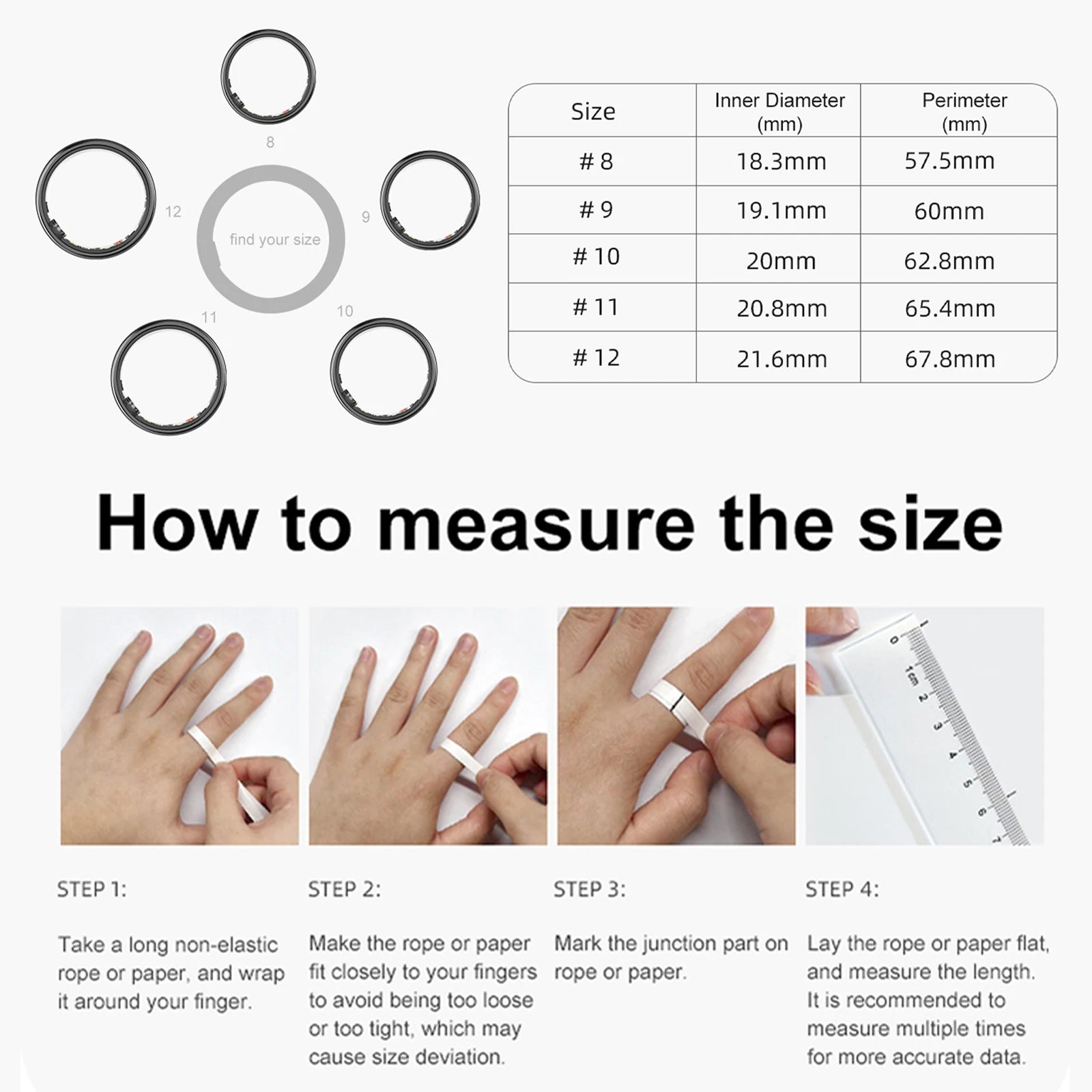 EIGIIS R06 Health Ring - Waterproof, Smart Measurement