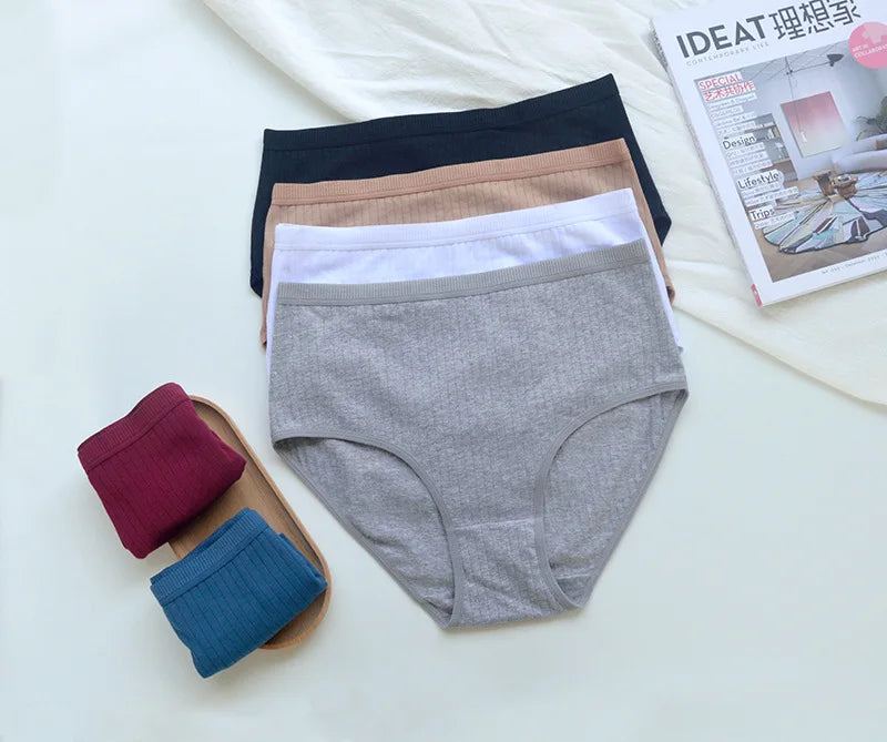 Quần Lót Nữ Cotton Cạp Cao Thoáng Mát Size Lớn 6 Cái