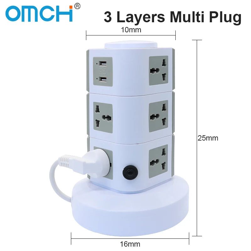 Tháp Ổ Cắm Đa Năng OMCH - 4 USB, Bảo Vệ Quá Tải