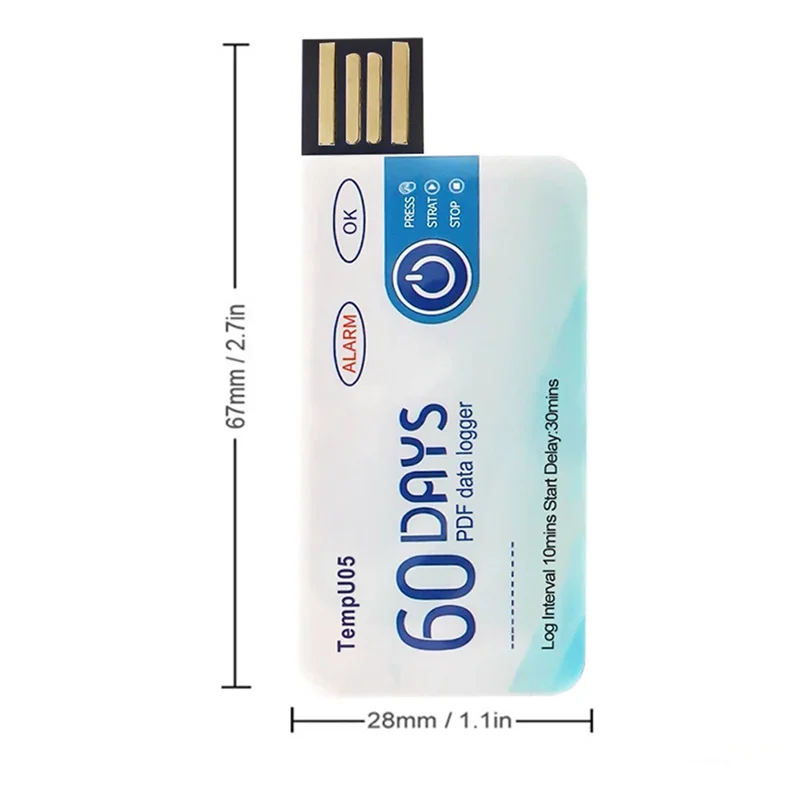 ABBP-10X Tempu05 Temperature Data Logger 60 Days Disposable Temperature Analyzer PDF USB - Daisan Mart