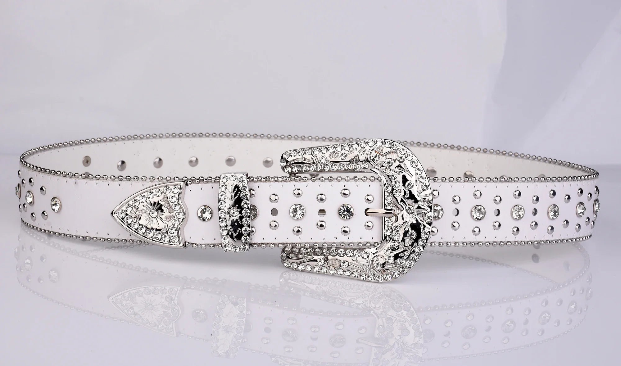 Unisex White Punk Belt Fashionable Y2K Personality