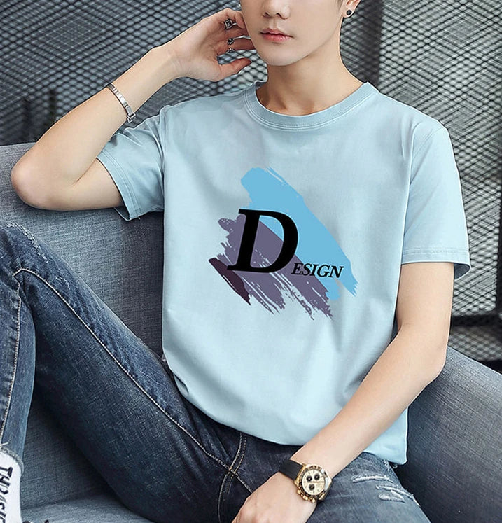 Men's White Cotton Comfortable Y2K Style T-Shirt