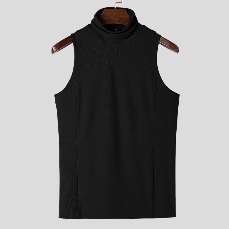 Áo Tank Nam Đen Cổ Lọ Thể Thao Phong Cách Streetwear - Daisan Mart