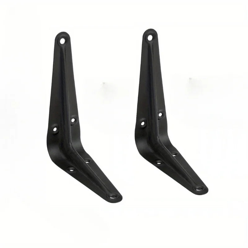 2PCS Shelf L-Brackets 8 Inch Floating Shelf Bracket Heavy Duty Black Steel for Decorative Wall Mount Joint Angle with Screws
