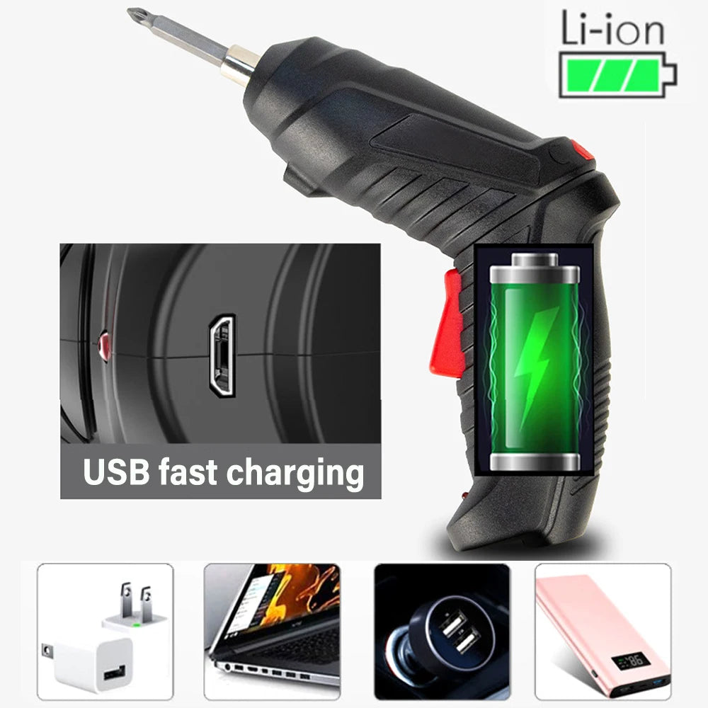 Electric Screwdriver Battery Rechargeable Cordless Screwdriver Powerful Impact Wireless Screwdriver Drill Electric Screw Driver