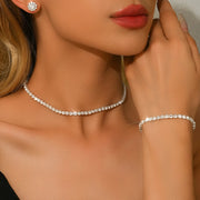 Elegant Bridal Jewelry Set - Bracelet, Earrings, Bracelet