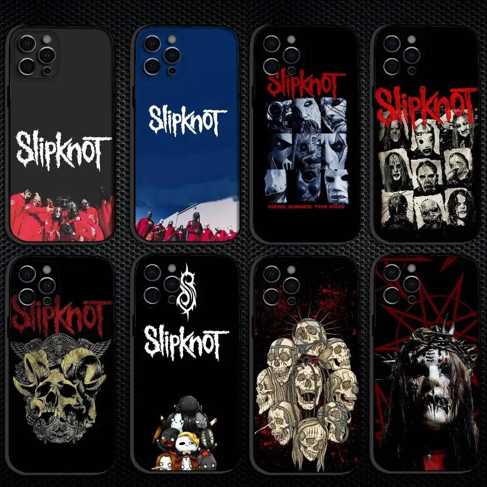 Ốp lưng Silicone Đen SlipknotS iPhone 11-16 Pro Max