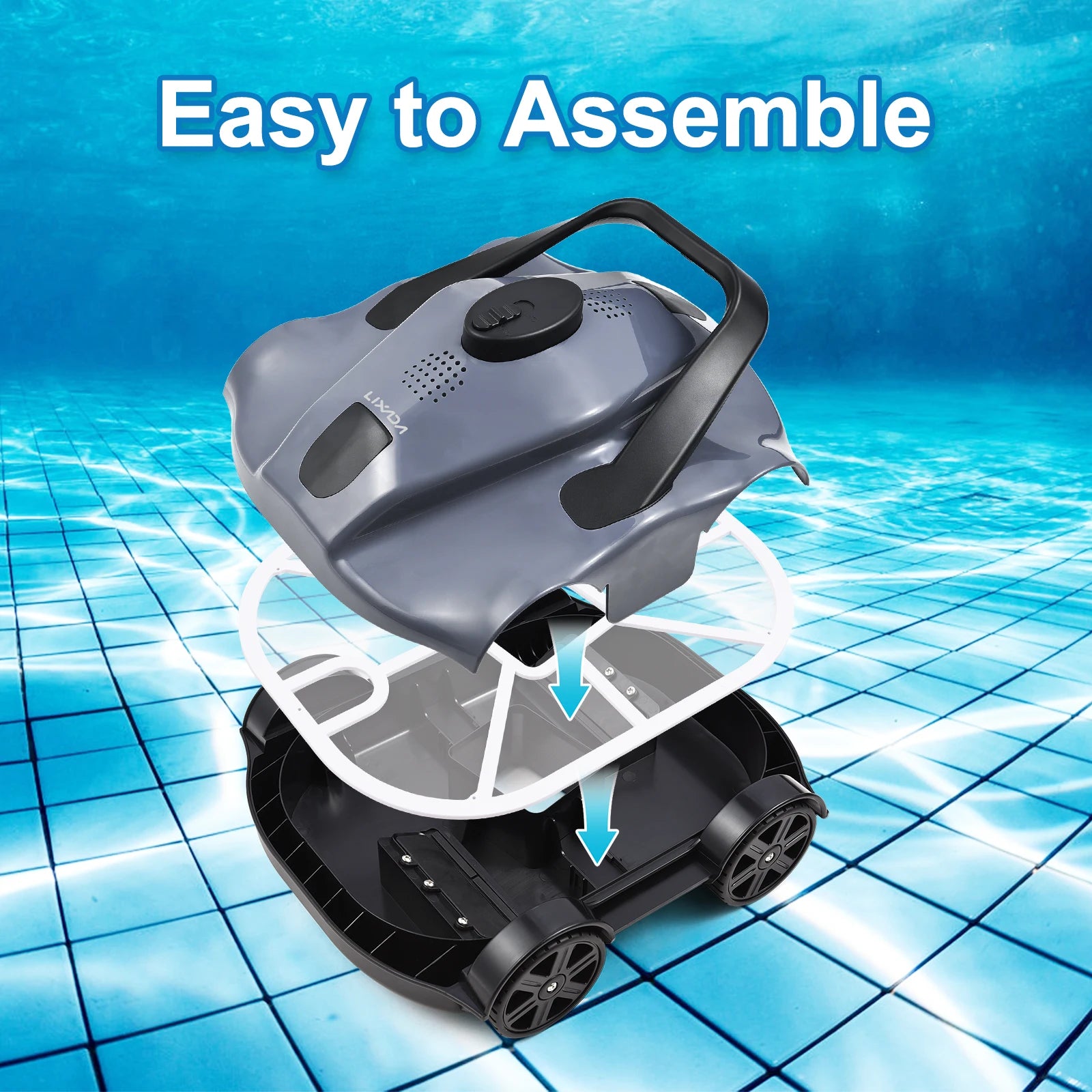 Pool Vacuum Automatic Robotic Pool Cleaner Cordless Robotic Pool Vacuum for In Ground Flat Pools Cordless Robotic Pool Cleaner