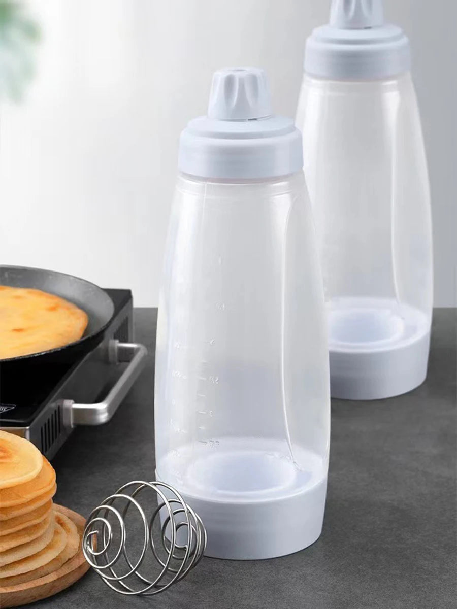Pancake Batter Bottle Battler Mixer With Blender Ball Wire Whisk For Restaurant Baking Pancakes Cupcakes Muffins Crepes And More