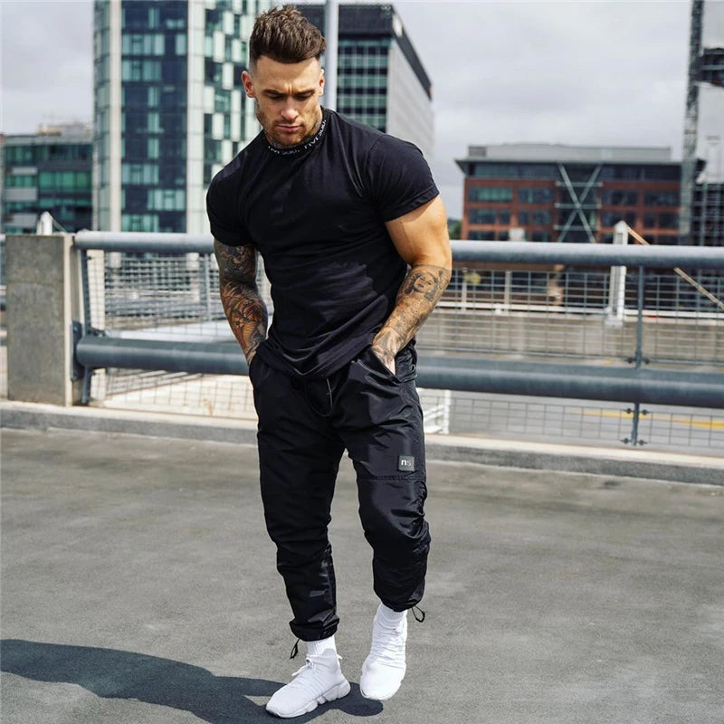 Men's Gym T-shirt Cotton Bodycon Cool 2024