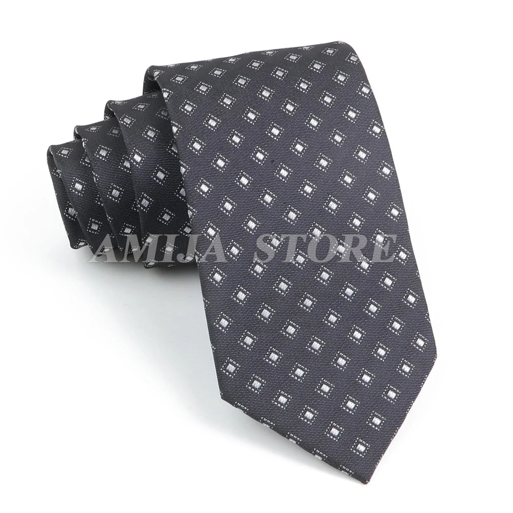 Cà vạt nam cao cấp chấm bi xám 6.5cm thời trang