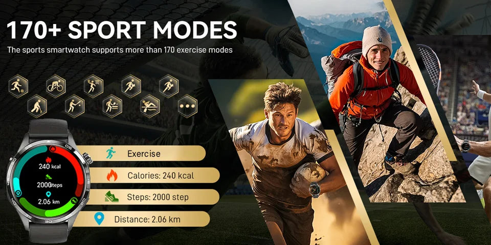 AMOLED 1.52 waterproof multi-sport men's smartwatch