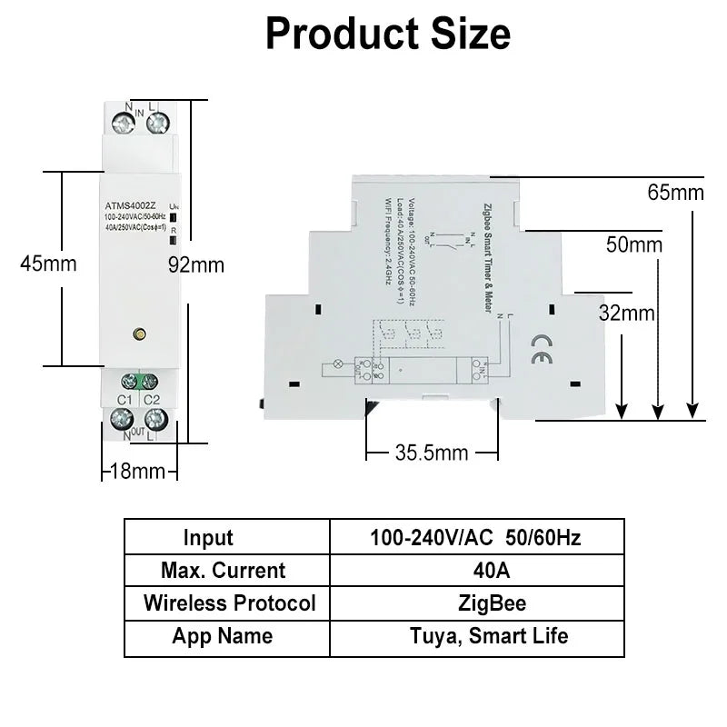 ZigBee Smart Switch 40A remote control