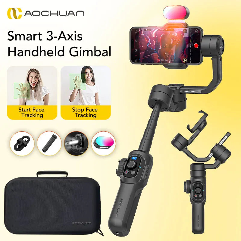 AOCHUAN Smart S2 Kit Professional 3-Axis Handheld Gimbal Stabilizer For IPhone And Android Smartphone Gimbal  Stabilizer shoot - Daisan Mart