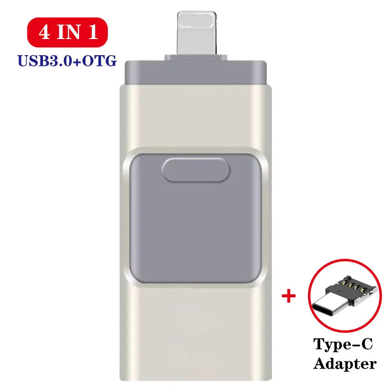 USB 3.0 4in1 OTG - Bộ nhớ ngoài đa năng cho điện thoại - Daisan Mart