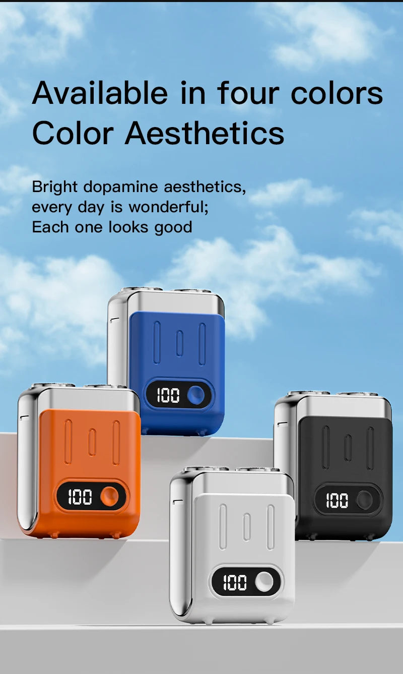 Mini Electric Smart Shaver Dual Blade Household Car Shaver Digital Display Rechargeable Shaver Powerful Beard Trimmer Tool