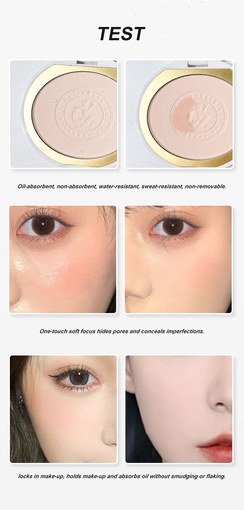 Phấn Phủ Kiểm Dầu Chống Nước Dưỡng Ẩm Mịn Lâu 24H