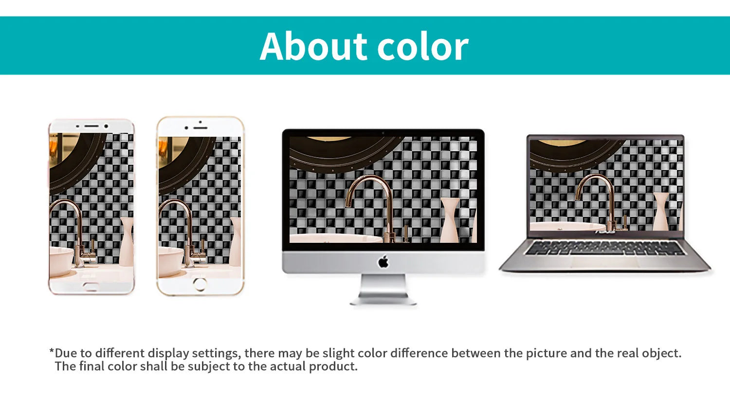 10 Waterproof Marble Mosaic Tile Stickers