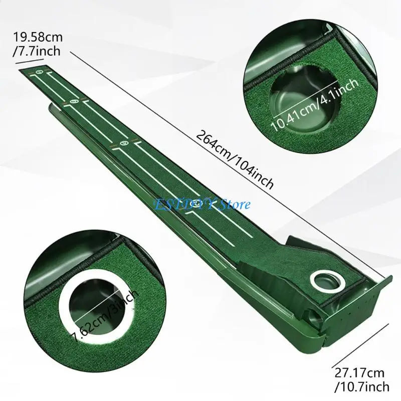 Mini Golf Practice Mat G6DE &amp; Convenient Putting Hole Cover