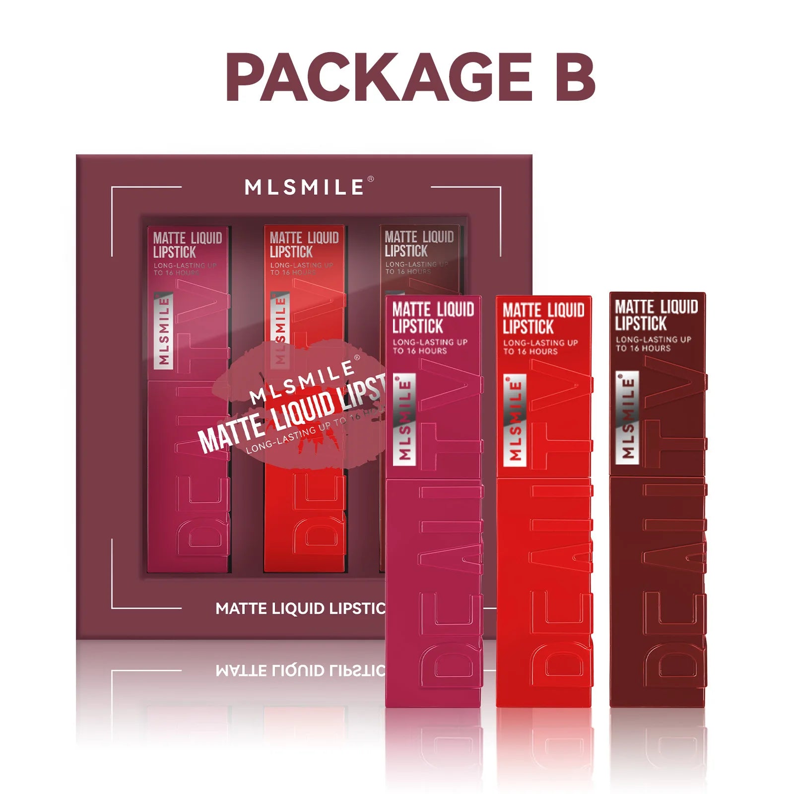 3-Color Matte Lipstick Set - Long-lasting, Smudge-proof, Waterproof