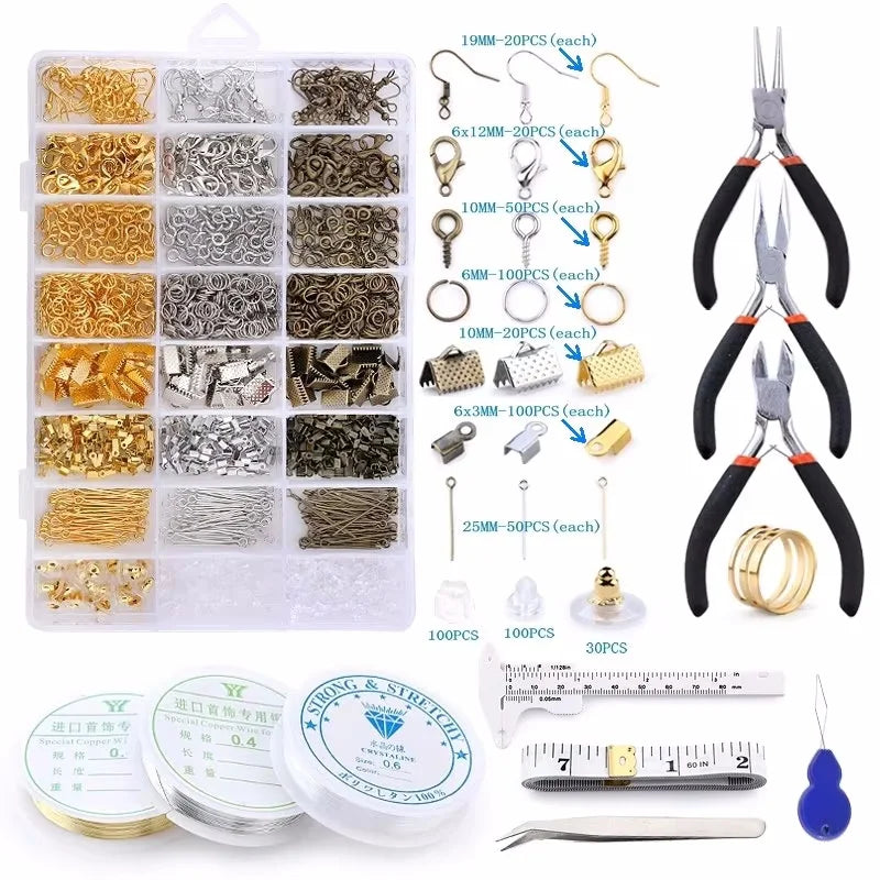 Full Jewelry Making Tool Kit: Wire, Charms, Pliers