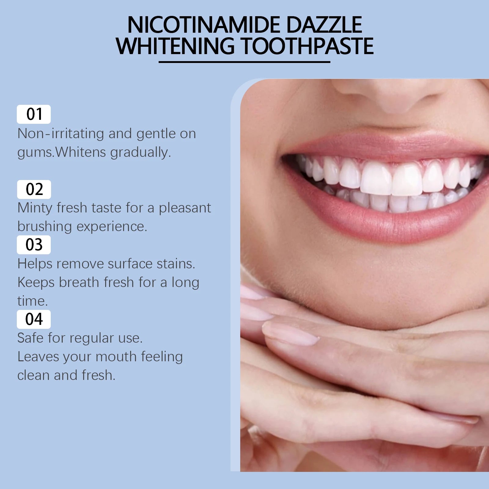 Niacinamide Corrector Toothpaste Whitening Teeth Stain Plaque Remover Protect Enamel Reduce Yellowing Tooth Refreshing Oral Care - Daisan Mart