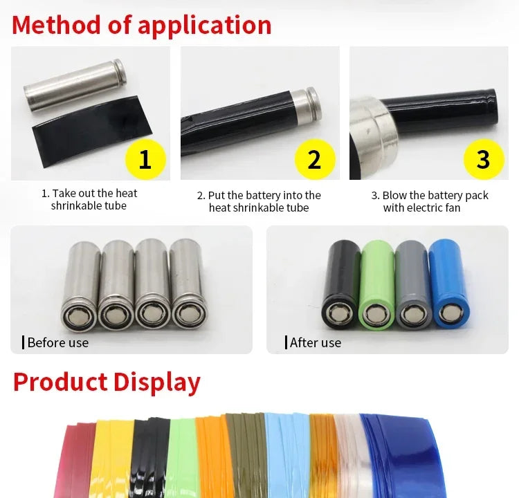Bao Quấn Pin 18650 PVC Cách Nhiệt (29.5x72mm) 20-500c - Daisan Mart