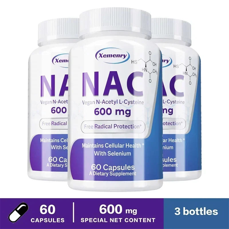 NAC Capsules 600mg - Support Skin Health, Antioxidant, Detox, Enhance Immunity - Non-GMOSupplement - Daisan Mart
