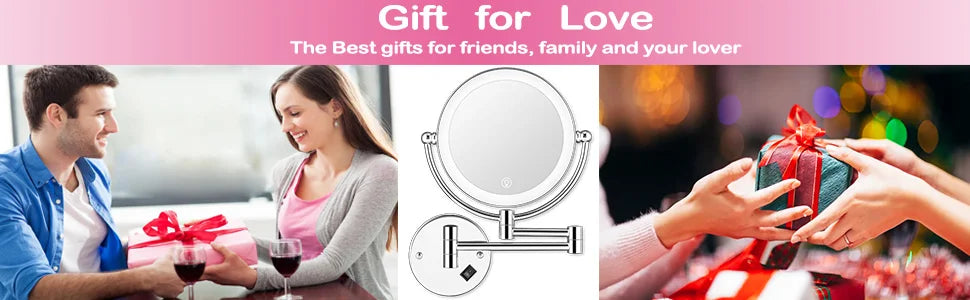 High-end Gold-Plated LED Folding Makeup Mirror