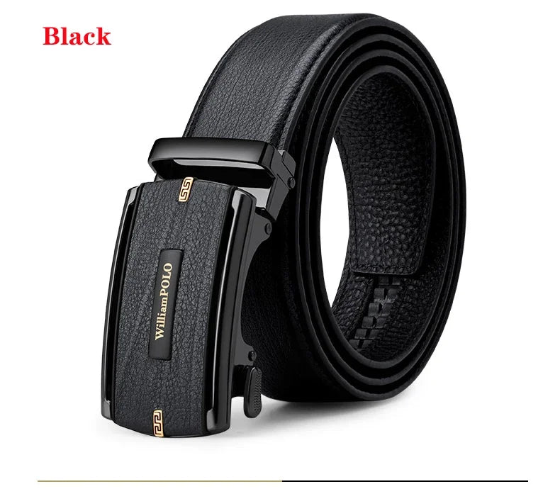 New 2024 high quality men's leather belt with automatic buckle