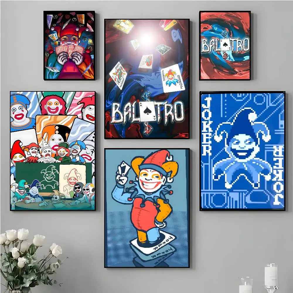 B-Balatro Poster Self-adhesive Art Waterproof Paper Sticker Coffee House Bar Room Wall Decor