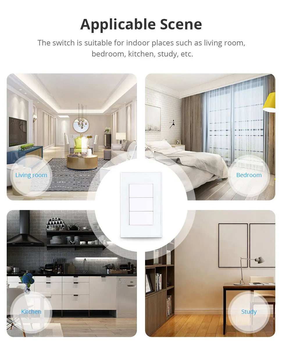 Zigbee Smart Switch 3 Button Zemismart Control