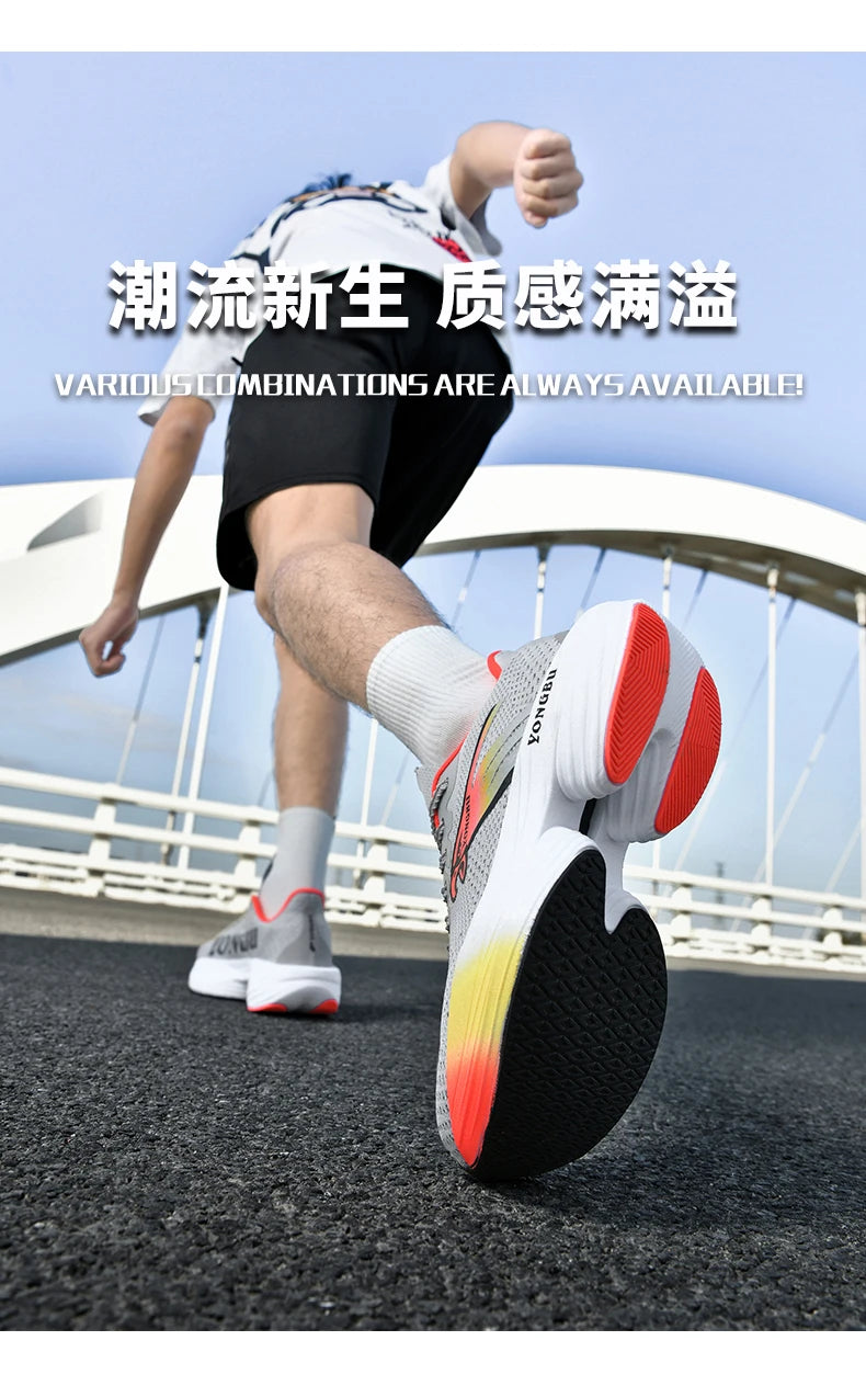 Giày Chạy Bộ Đệm Khí Carbon Nhẹ Êm Chân Chống Trượt