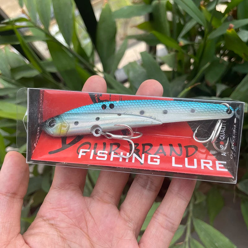 VIB Fishing Lures 35g 44g Sinking Vibration Blade Bait Spinner Spoon Jigging Lures Treble Hooks Bass Fishing Tackle