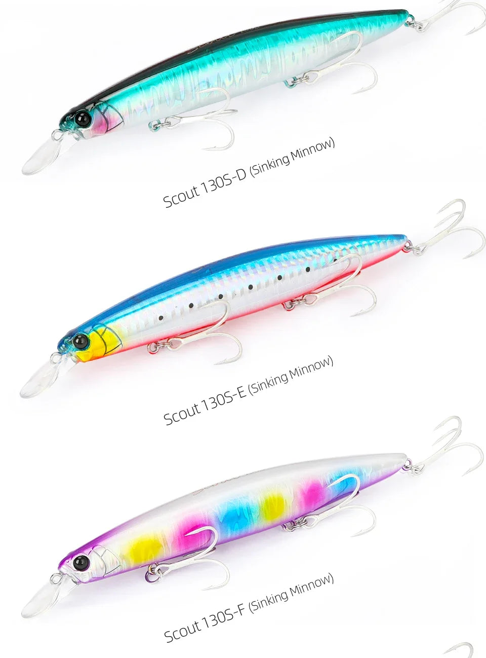 TSURINOYA 130S Sinking Minnow Fishing Lure SCOUT 130mm 24g Long Casting Seabass Flounder Artificial Large Sea Fishing Hard Baits