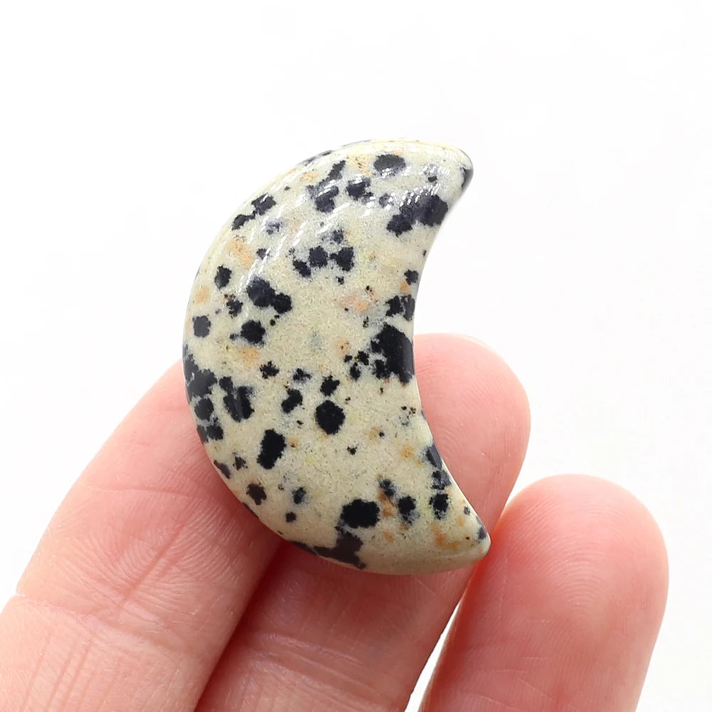 Feng Shui Rose Quartz Natural Stone Moon Statue