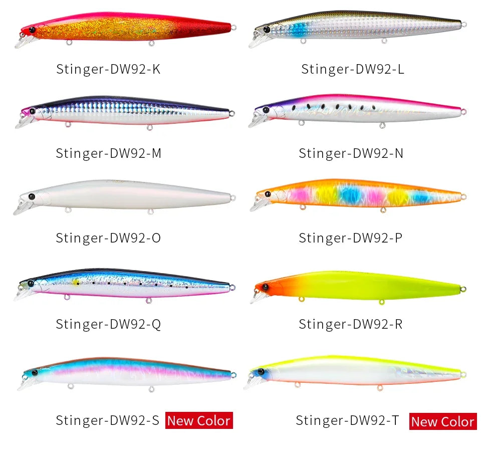 TSURINOYA Stinger 140S Fishing Lure Sinking Minnow DW92 140mm 26g Saltwater Seabass Ultra Long Casting Large Hard Baits Jerkbait