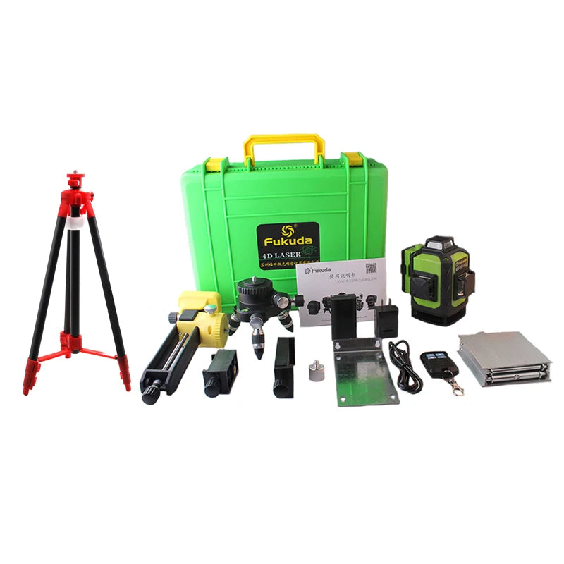 New Fukuda Professional 16 Line 4D Laser Level Japan Sharp Green 515NM Beam 360 Vertical And Horizontal Self-leveling Cross - Daisan Mart