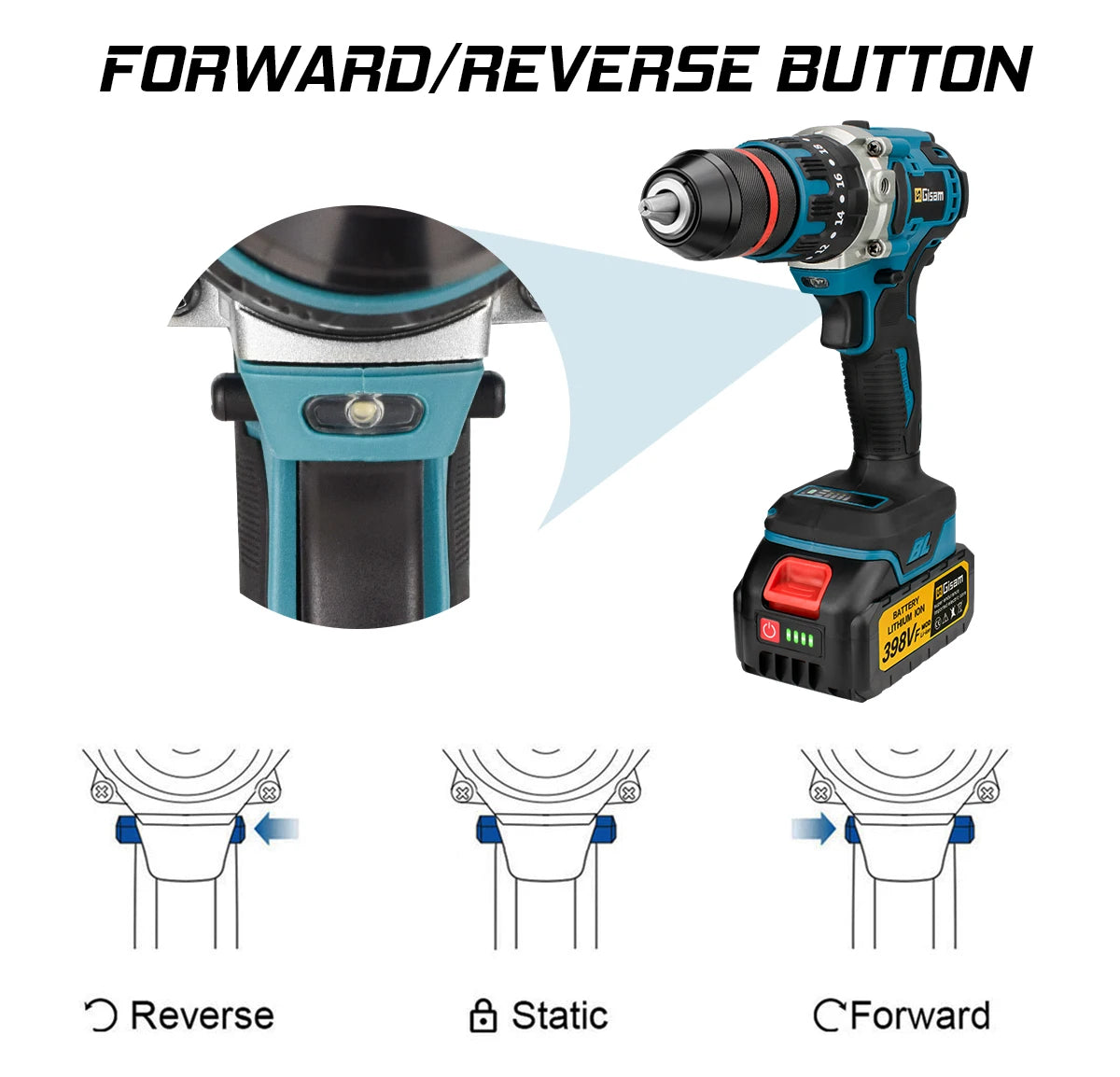 Brushless Electric Impact Drill Ice Breaking Fishing Cordless Screwdriver Rechargeable Battery Hand Drill Power Tools 13MM 480NM