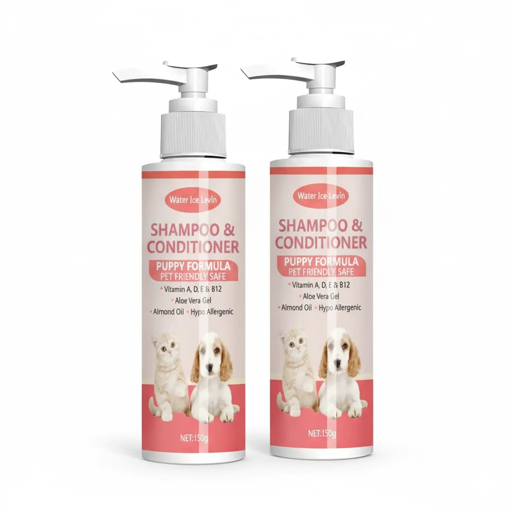 Pet Shampoo Conditioner – Cleans, Conditions, Nourishes Fur Vitamin-Enriched Almond Oil Formula. Gentle Deodorizing Care.
