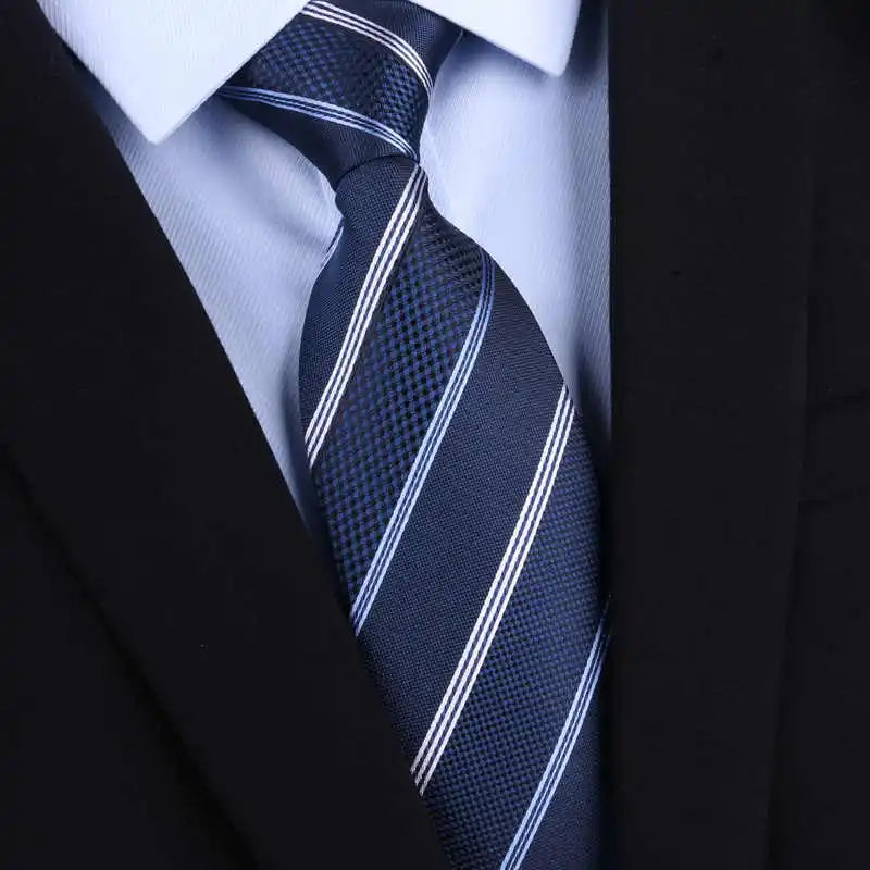 Cà Vạt Lụa Tơ Tằm Nam Cao Cấp Họa Tiết Sọc 8CM