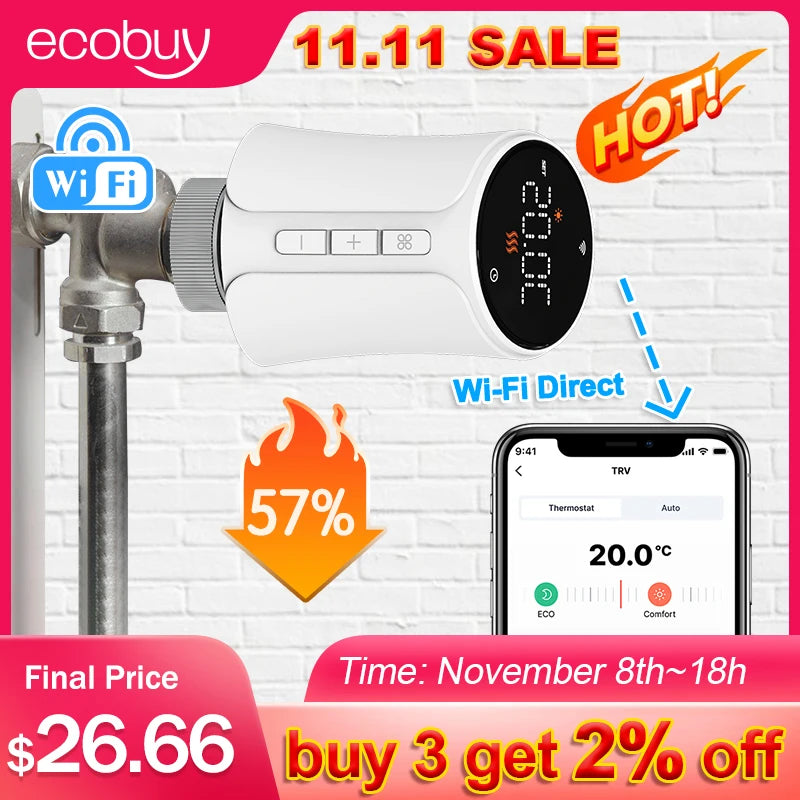 Van Nhiệt Wifi Thông Minh Tuya - Điều Khiển Nhiệt Độ - Daisan Mart