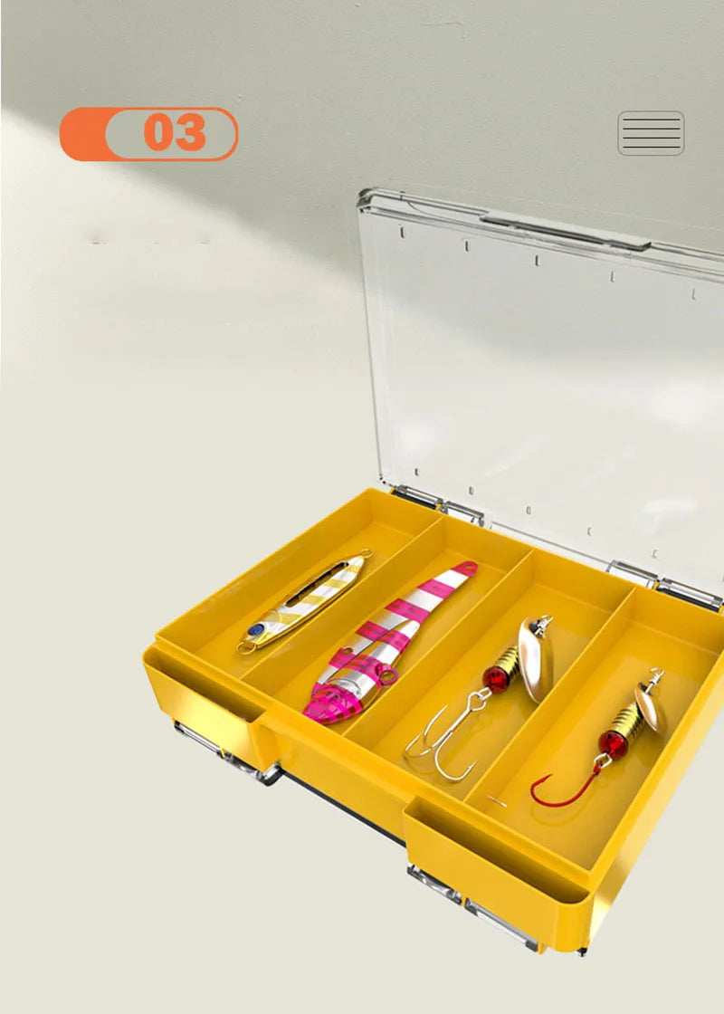 OUTKIT Double Side Fishing Tackle Boxes Fishing Lure Jig  Head Box Organizer Fishing Bait Tackle Storage Case For Blades Spinner