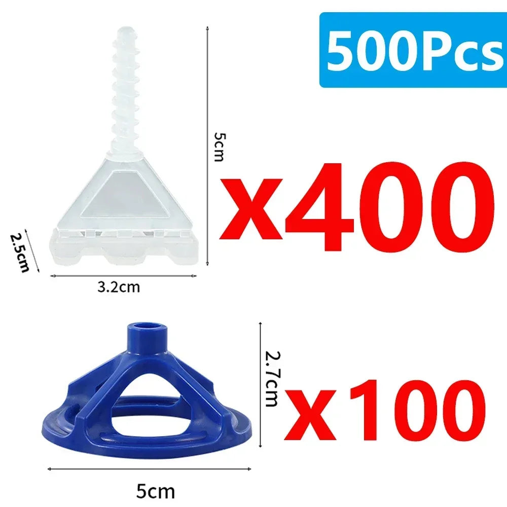 50-600Pcs Top Spiral Ceramic Tile Leveling System Clips Spacers Straps Wadge for Tile Laying Wall Floor Fixing Construction Tool