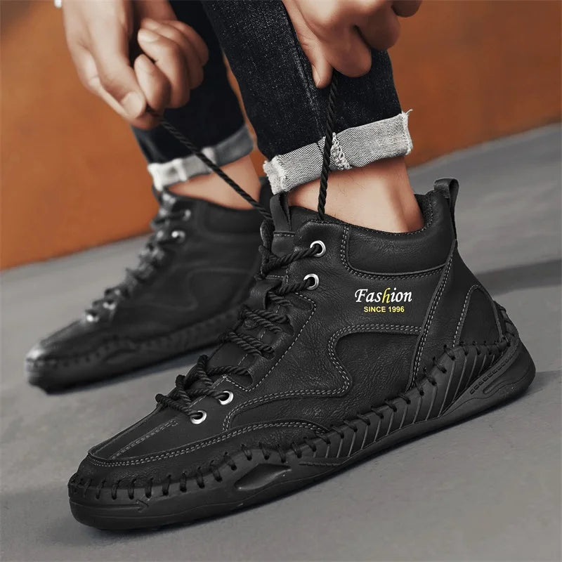 High Quality Men's Handmade Leather Shoes - Size 38-48, Anti-Slip