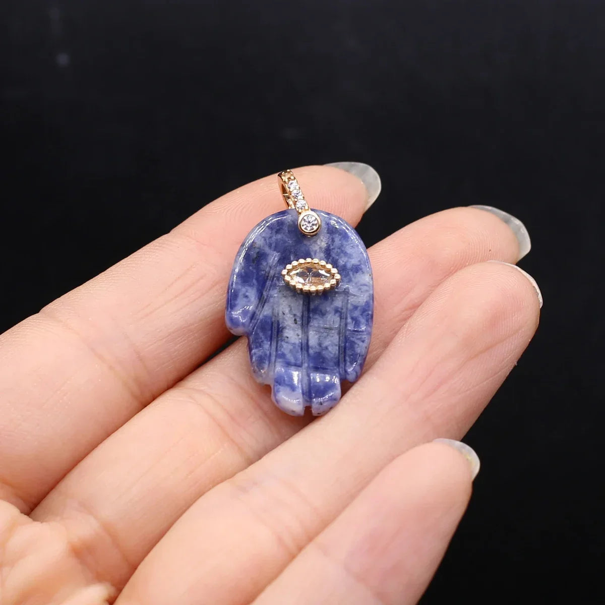 Christmas Natural Gemstone Buddha Hand Pendant